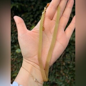Gold Mesh Chain Necklace - Stainless Steel